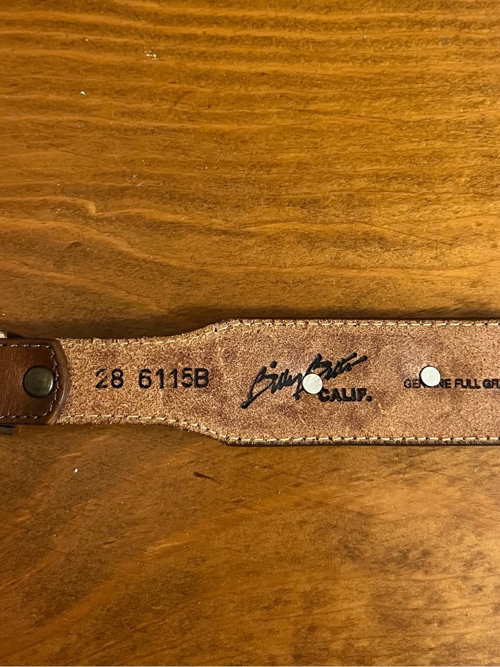 Vtg Leather Hand Tooled Western Concho Belt from Billy Belts California - Picture 3 of 4